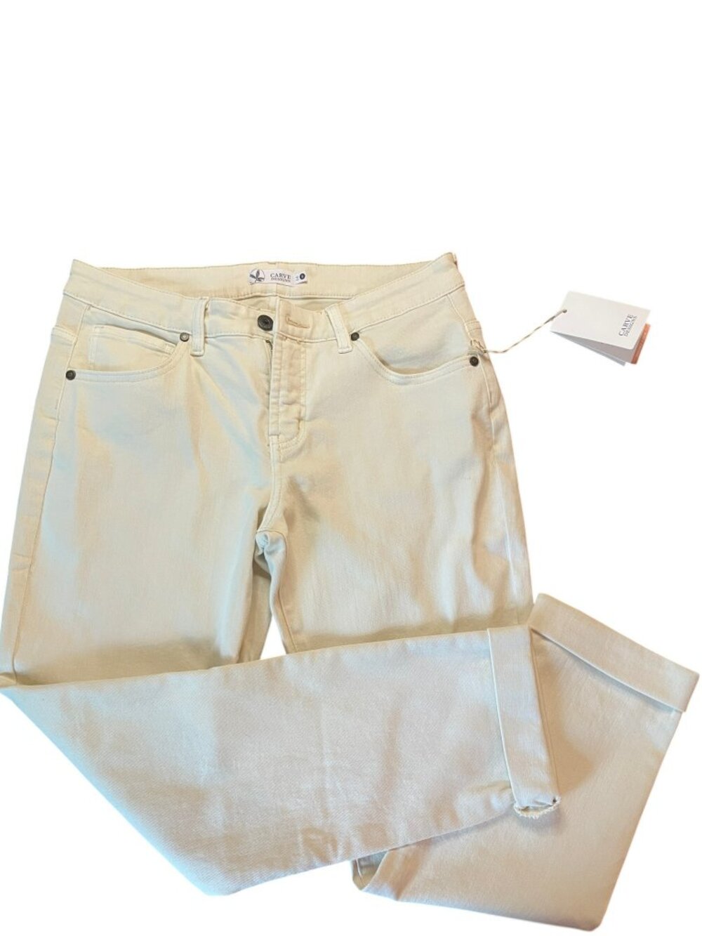 Carve Designs Carson Jean Ecru Straight Leg Jeans NWT Size 6